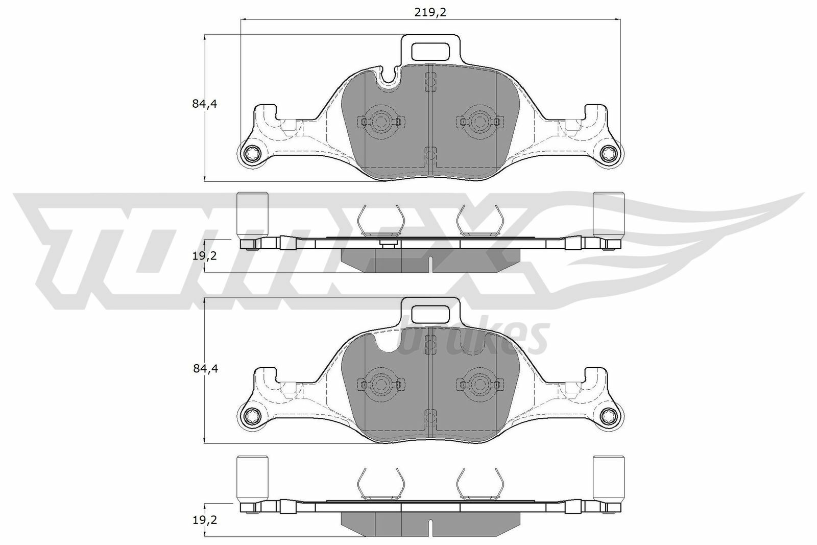 Sada brzdových destiček, kotoučová brzda TOMEX Brakes